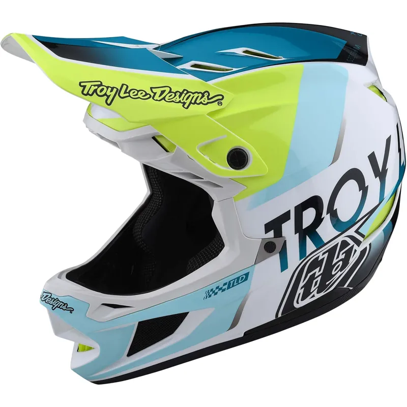 Troy Lee Designs D4 Composite Full Face MTB Helmet White/ Green